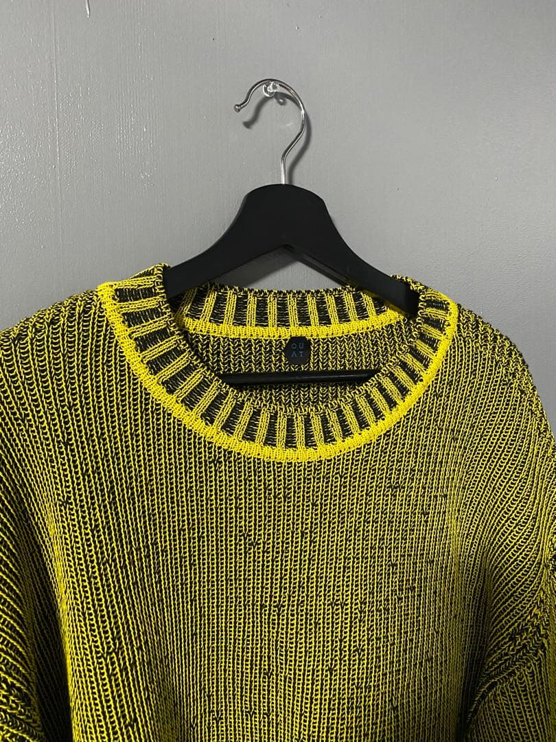定価6万超 OUAT コットン ニット イエローXブラック 吉沢亮着用 M