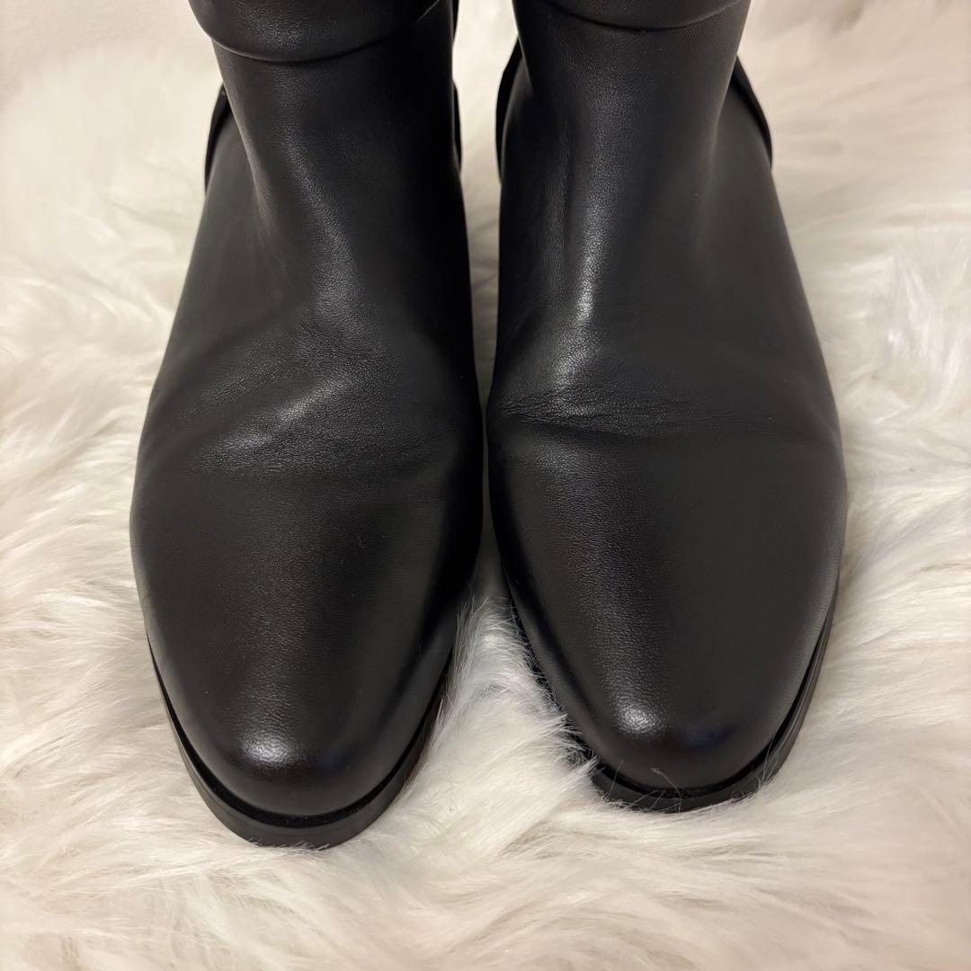 美品REMME レメ ロングブーツ ローヒール 別注 本革 36 黒