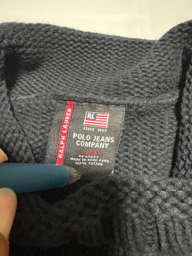 90s Polo Jeans 香港製 コットンニット L