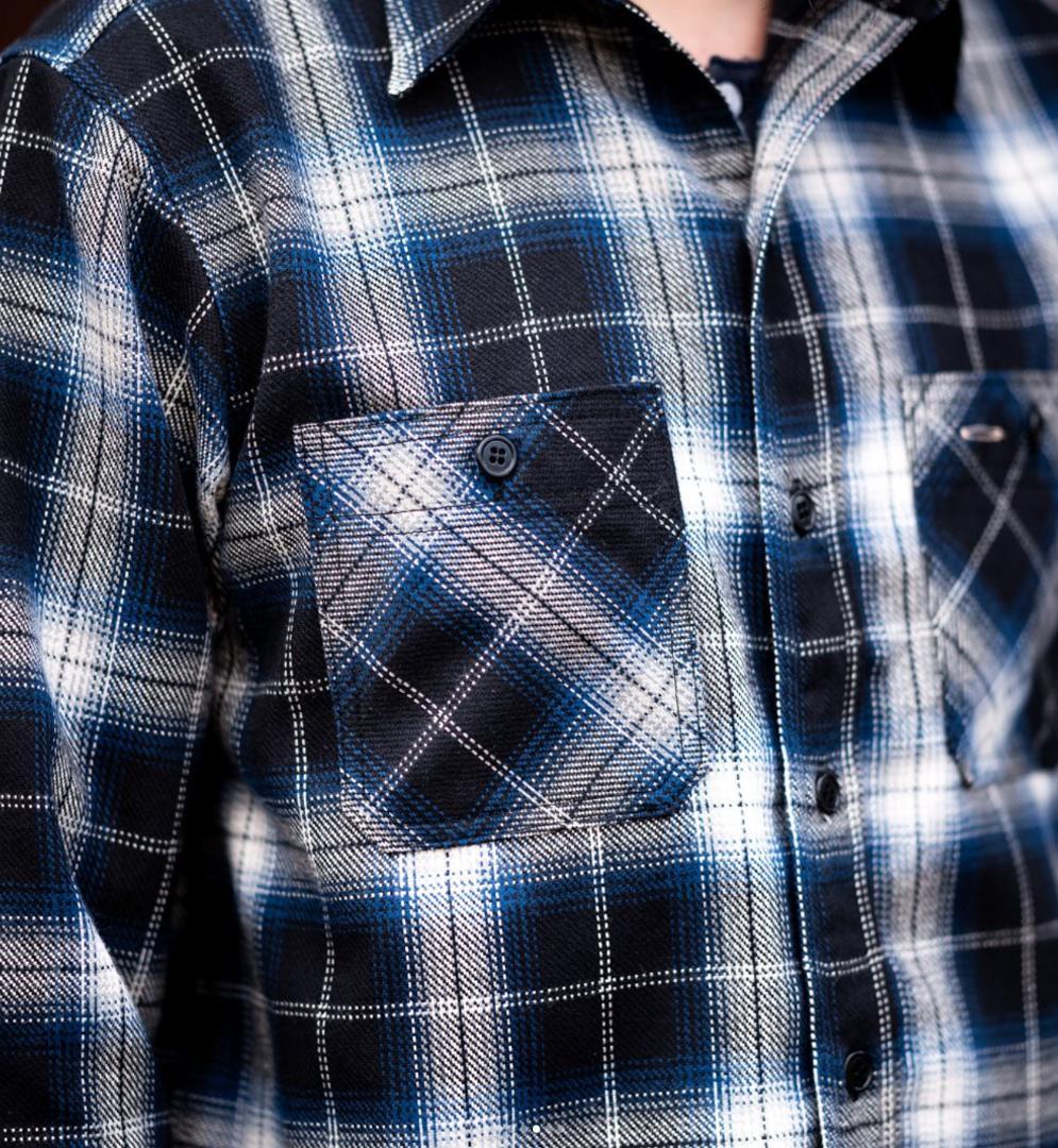 希少　BONCOURA　ボンクラ　　ネルシャツ　オンブレチェックシャツ