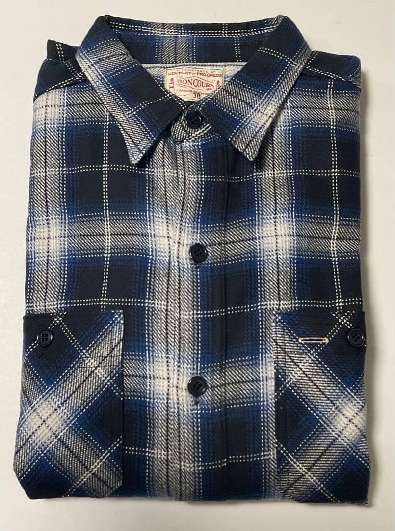 希少　BONCOURA　ボンクラ　　ネルシャツ　オンブレチェックシャツ