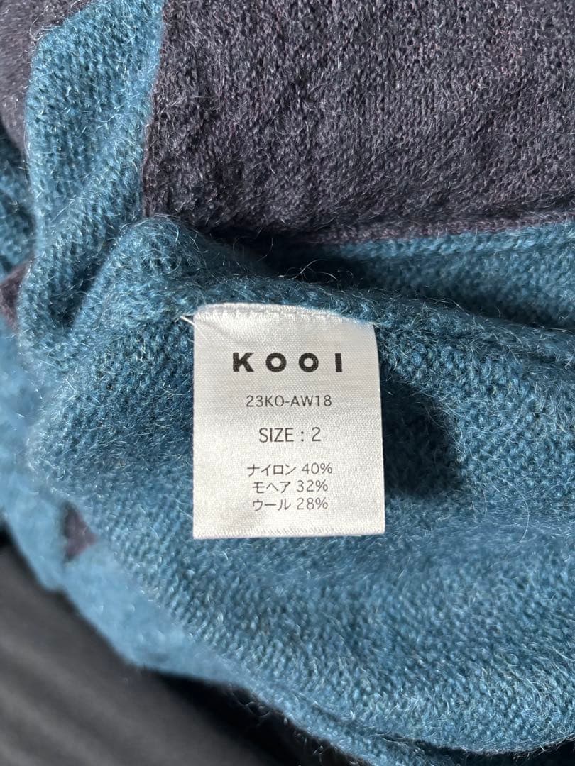 印　KOOI 23aw モヘアウールニット ジップアップジャケット