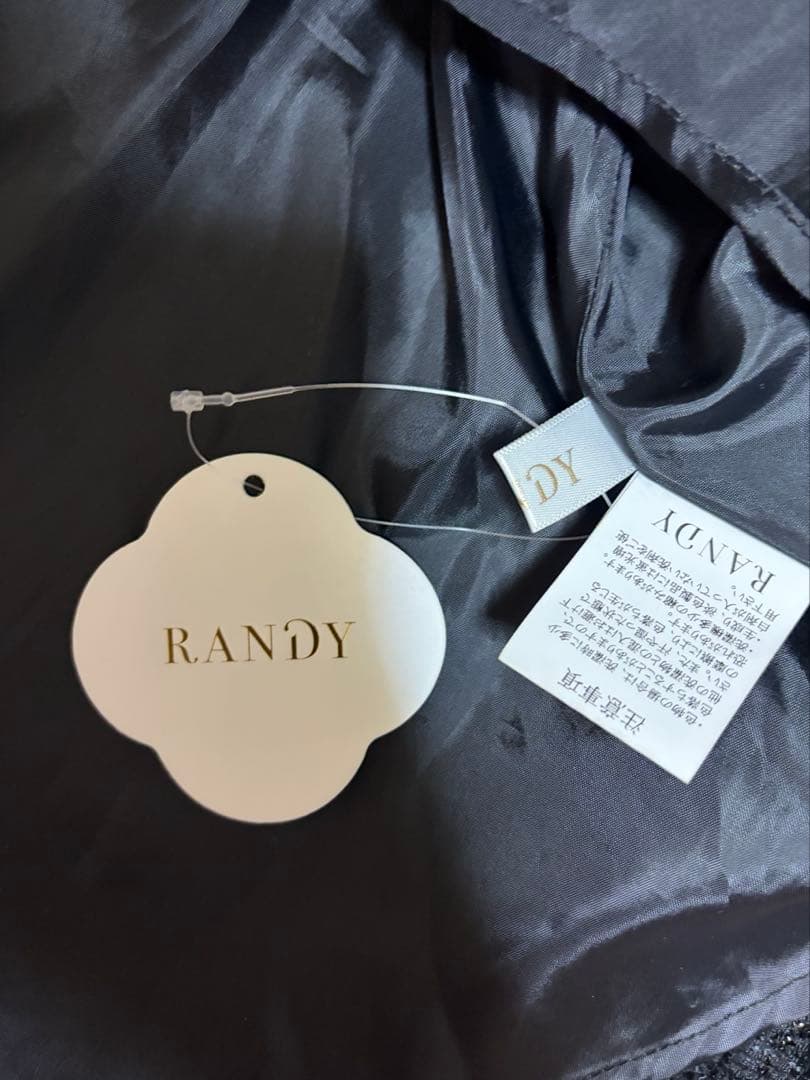 Randy ツイードショルダーカットフレアミニワンピース