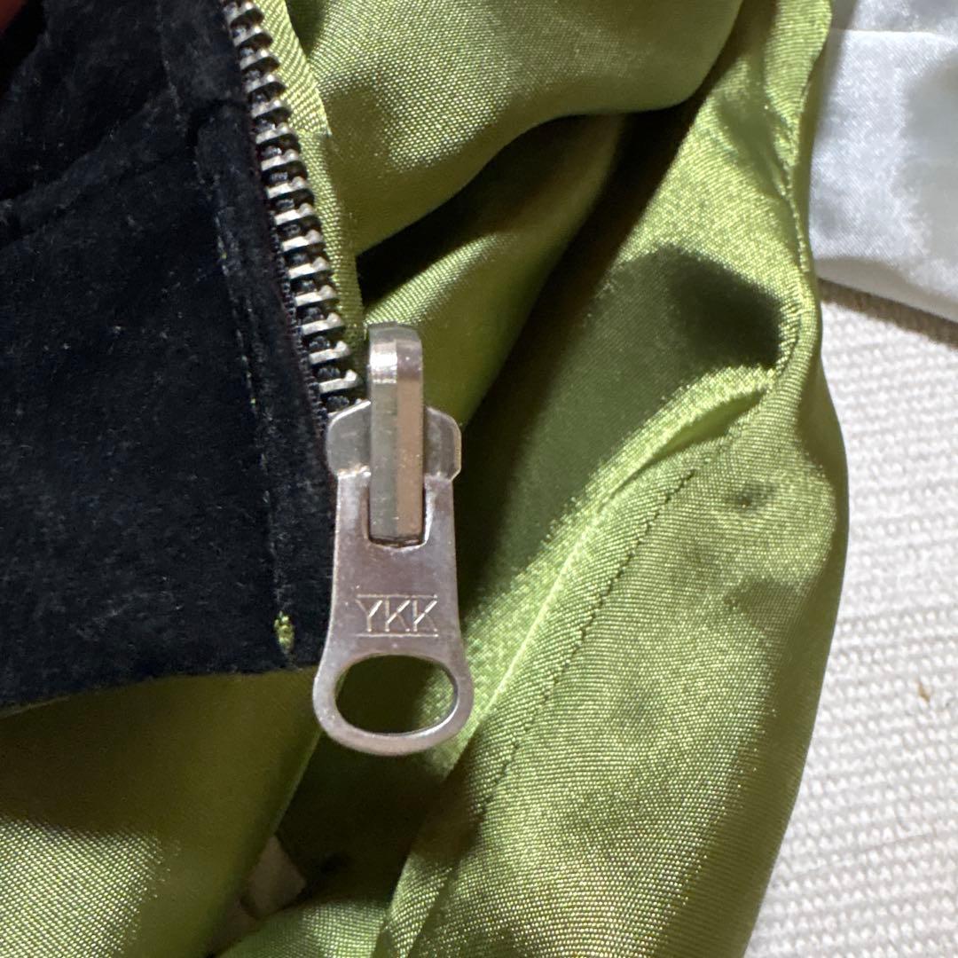 別珍 スカジャン 虎×龍 刺繍 YKKジップ ビンテージ風