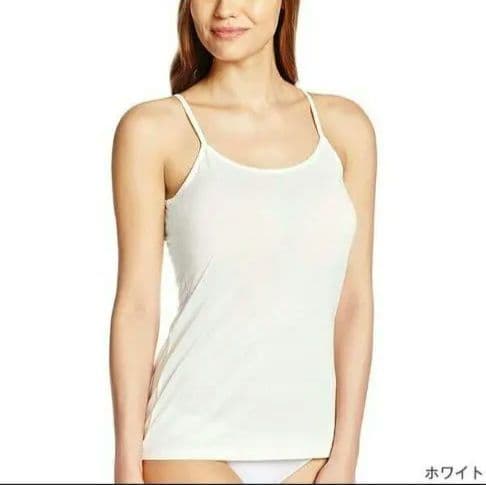 ◎新品カタクラシルク　ハイバック　キャミソール　L　ホワイト系4枚✨絹✨silk
