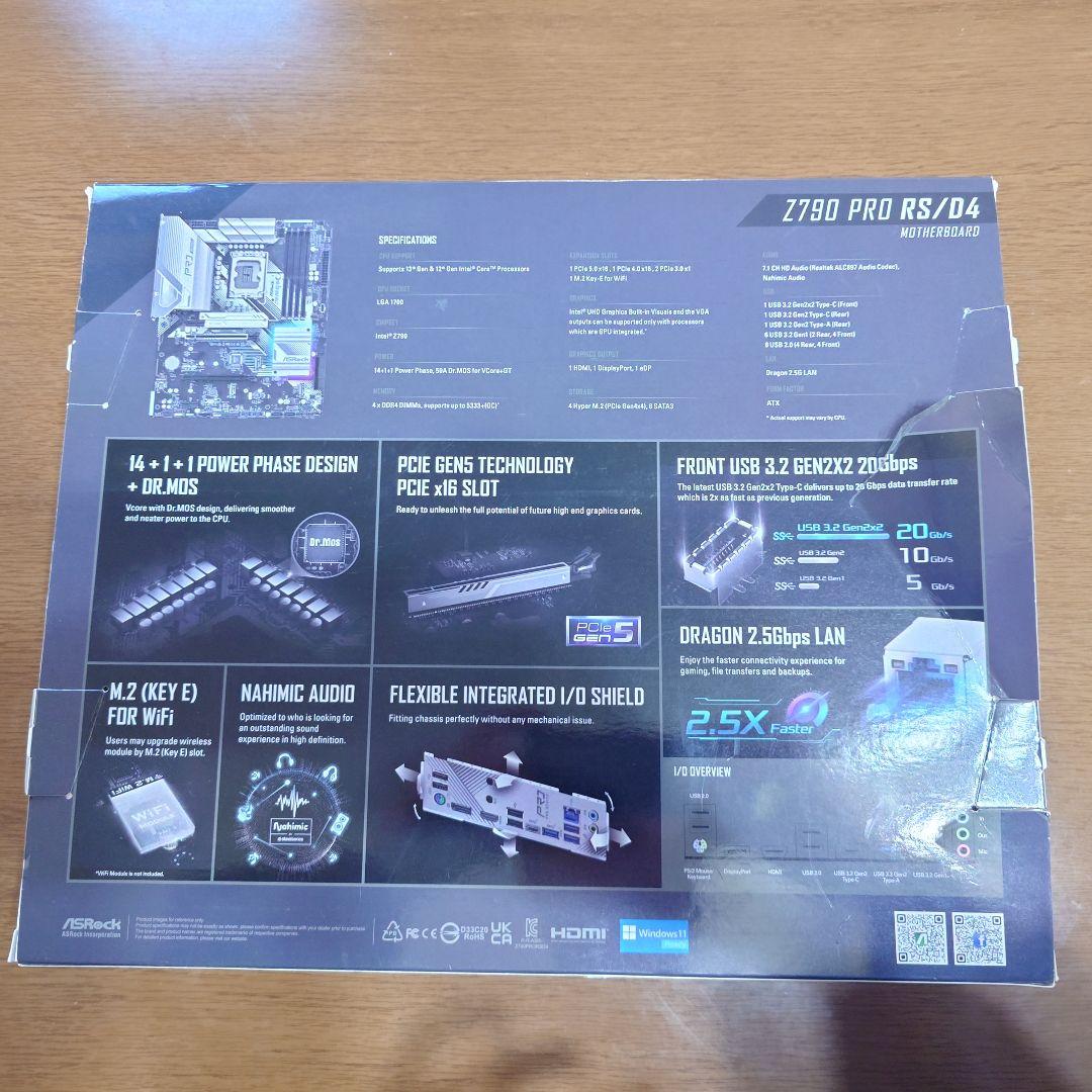 Z790 Pro RS/D4　と　i5-13400F