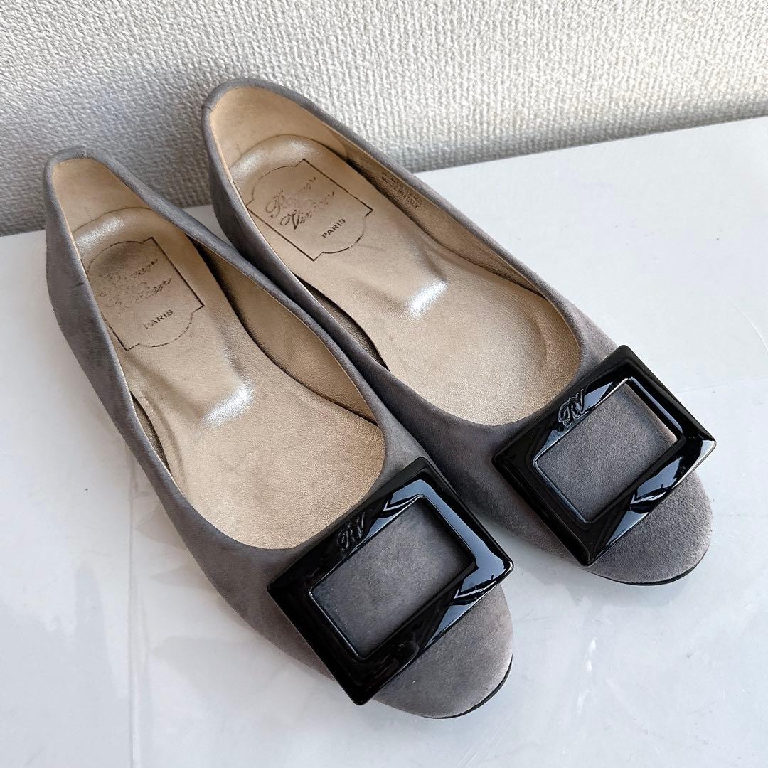 ロジェヴィヴィエ　フラットシューズ　パンプス　バレリーナ　美品　37 スエード