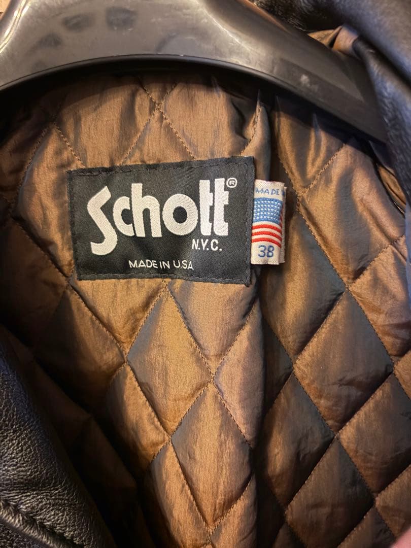 Schott ショット レザージャケット カーコート L XL 黒 USA