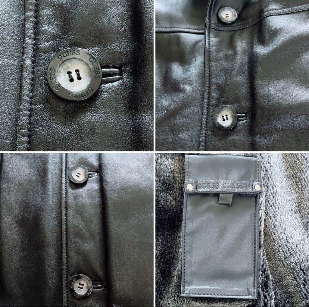 【GUESS CLASSICS】ラムレザージャケット ブラック