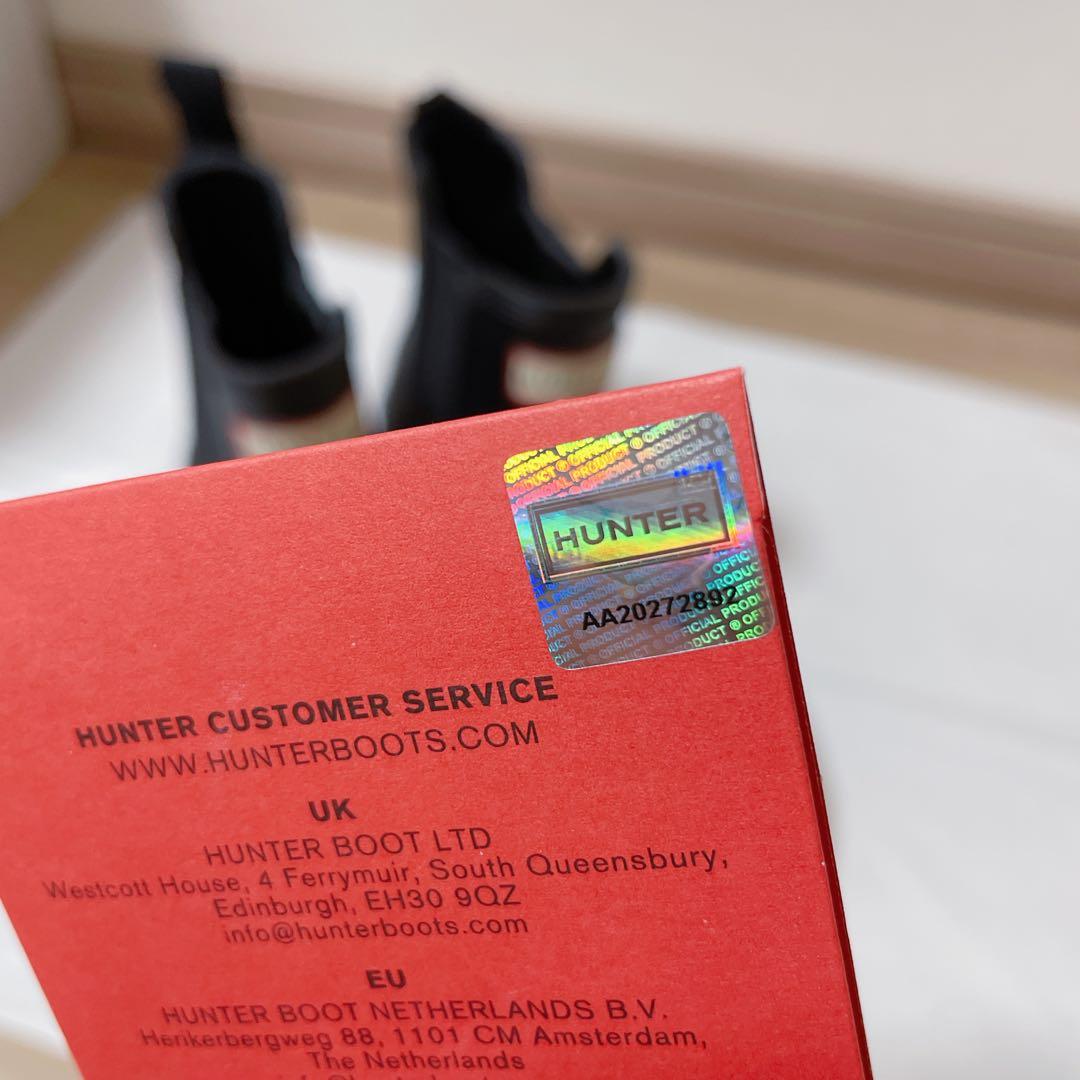 新品 HUNTER チェルシーブーツ 黒 ショートレインブーツ