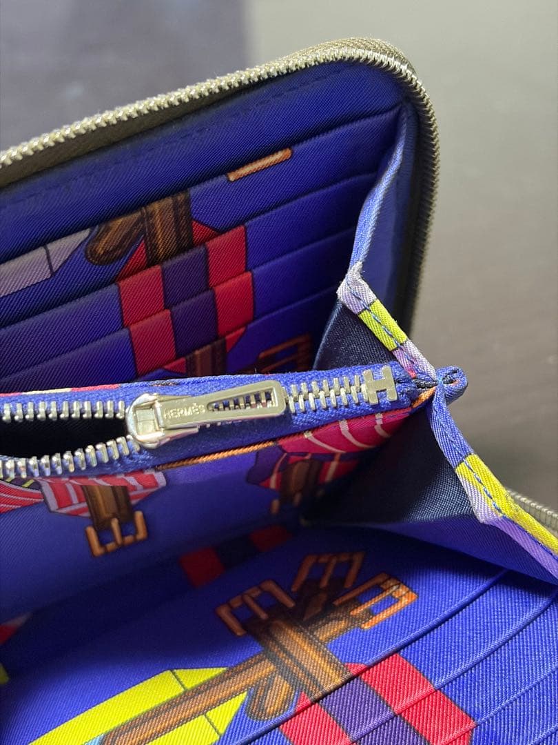 中古 HERMES エルメス アザップ シルクイン P刻印 長財布