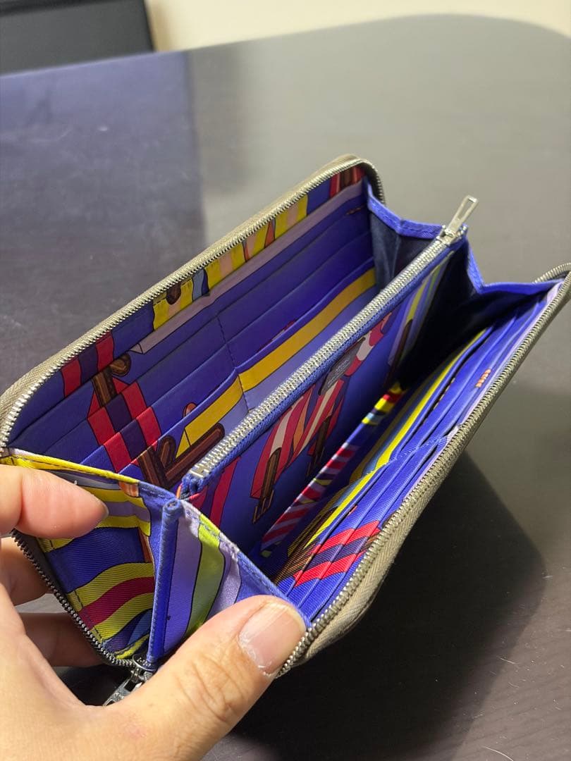 中古 HERMES エルメス アザップ シルクイン P刻印 長財布