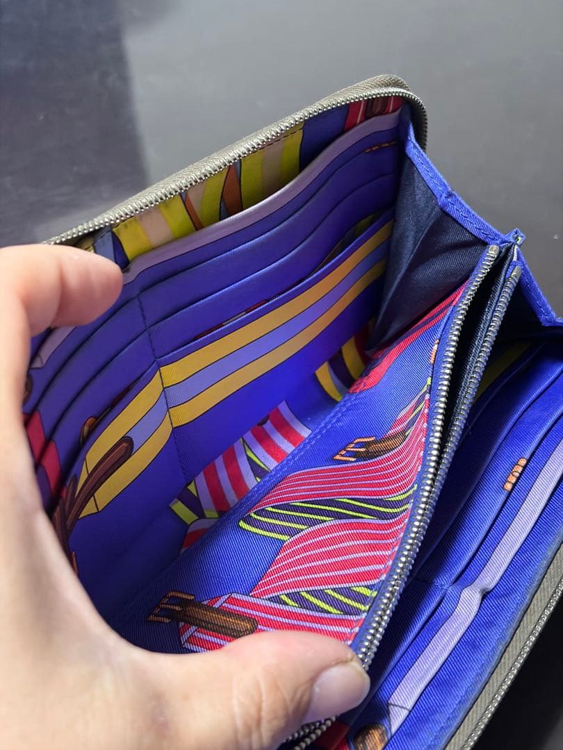 中古 HERMES エルメス アザップ シルクイン P刻印 長財布