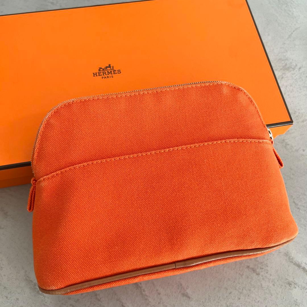 【今月まで掲載】HERMES ボリードポーチ20 オレンジ