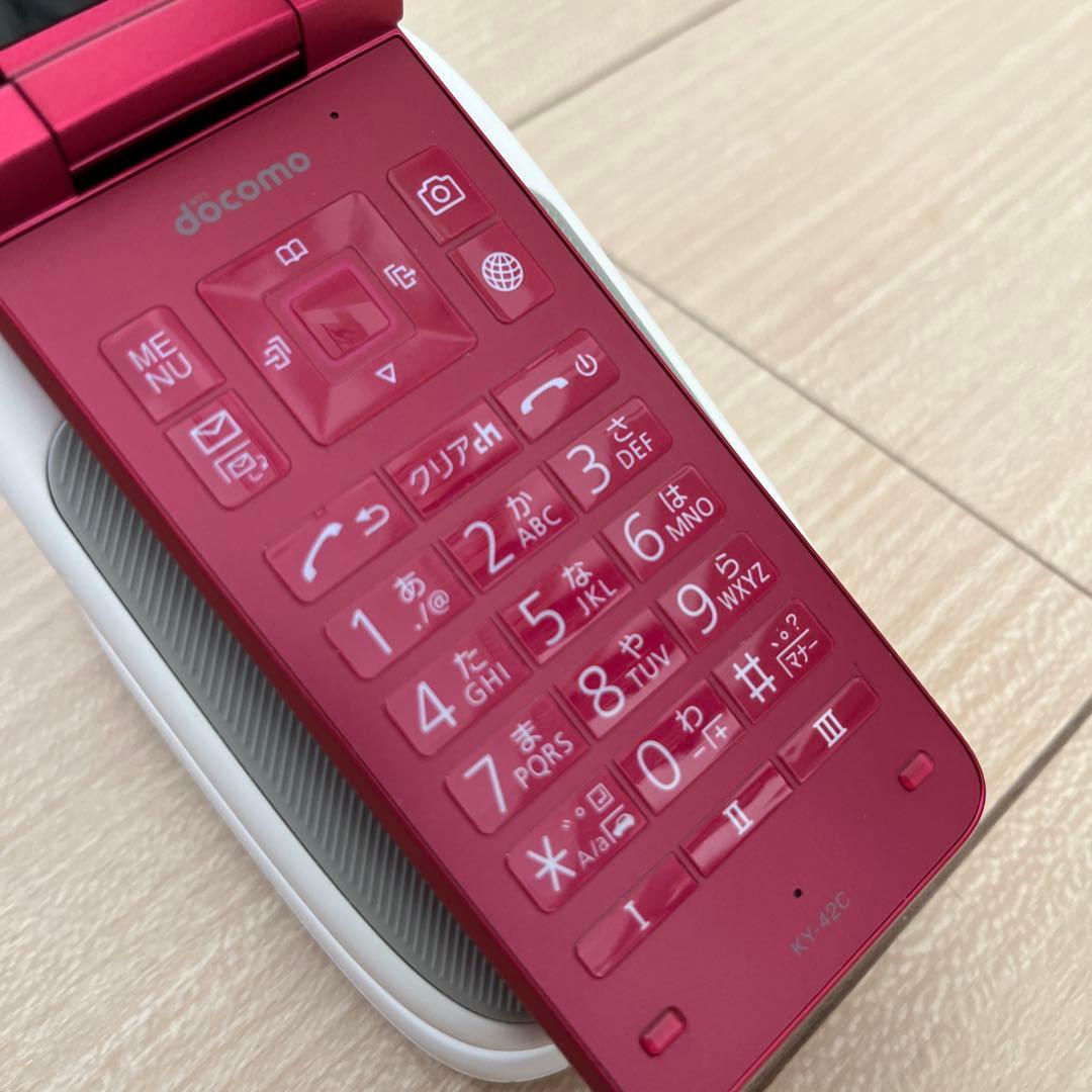 【美品】docomo DIGNO KY-42C 折りたたみ式 レッド 本体