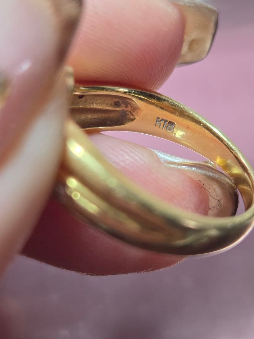 ト*ー様 金製リング ピンクトパーズ ダイヤモンド風