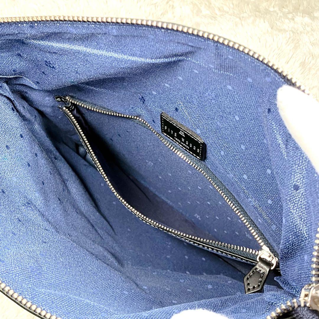 【美品】 ファイブウッズ 2wayクラッチバッグ/ショルダーバッグ プラトウ 黒