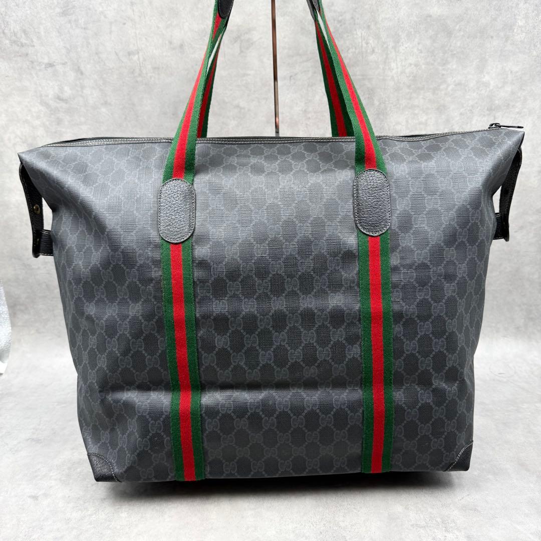 GUCCI グッチ GGスプリーム 旅行 トートバッグ ボストン ブラック