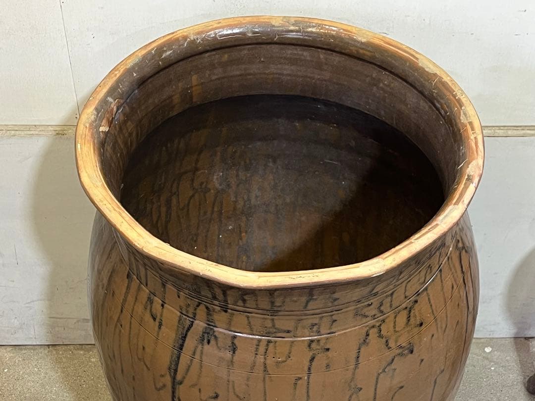 古い唐津焼の大甕79cm 水鉢 睡蓮鉢 水瓶 メダカ