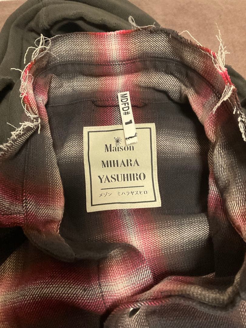 Maison MIHARA YASUHIRO フーディーチェックシャツ 46