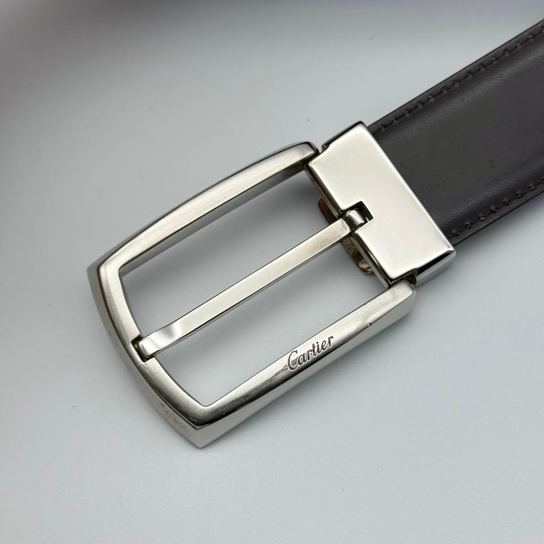 ✨箱付美品✨カルティエ レザー シルバー金具 本革 リバーシブル ベルト 紳士