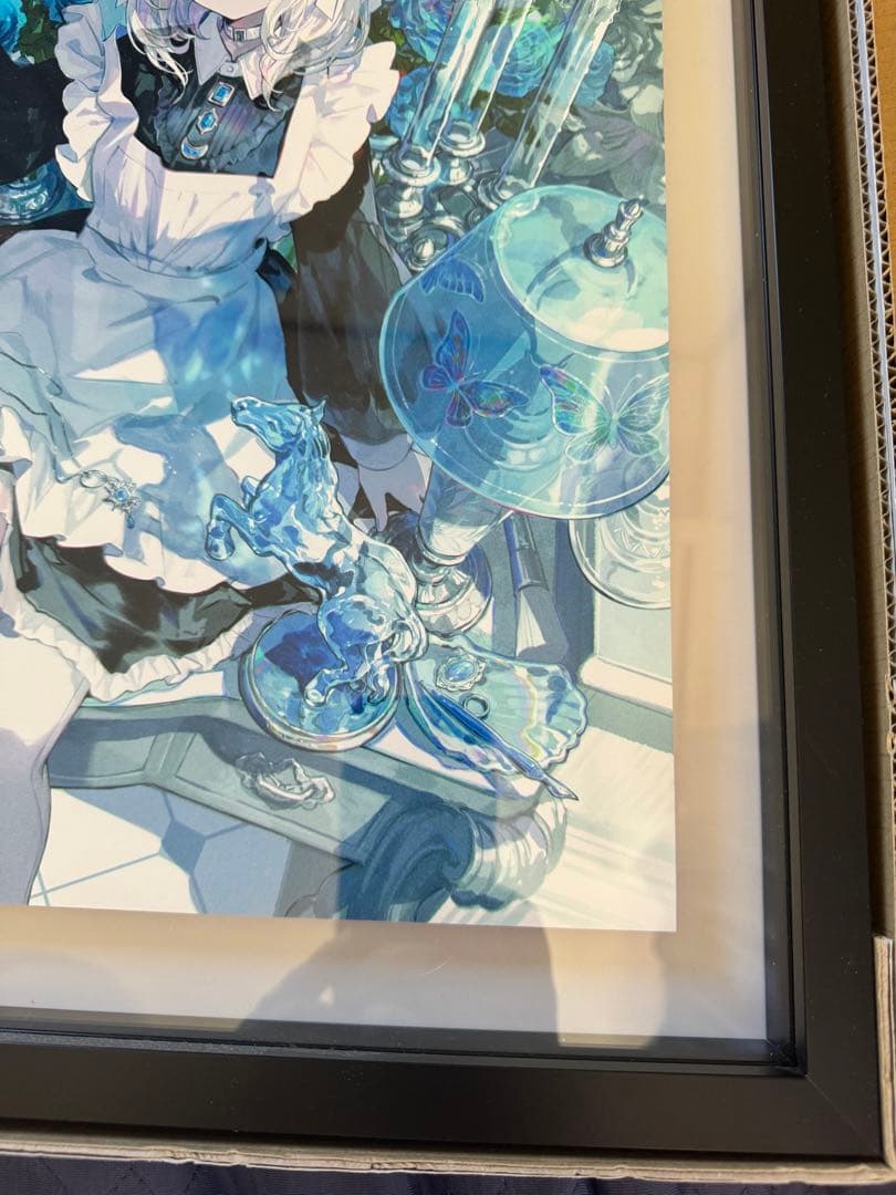 藤ちょこ メイドと青透館 直筆サイン入りジークレーA3+ スリットフレーム仕様