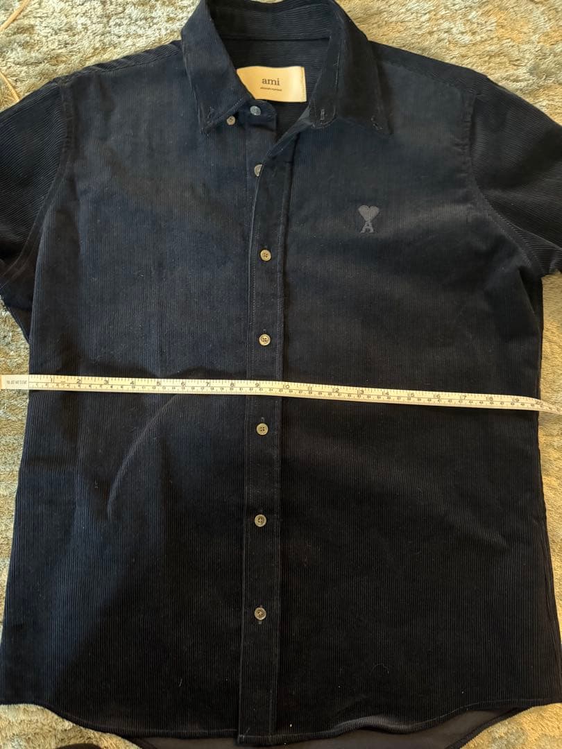ami parisネイビー コーデュロイ長袖シャツ XS