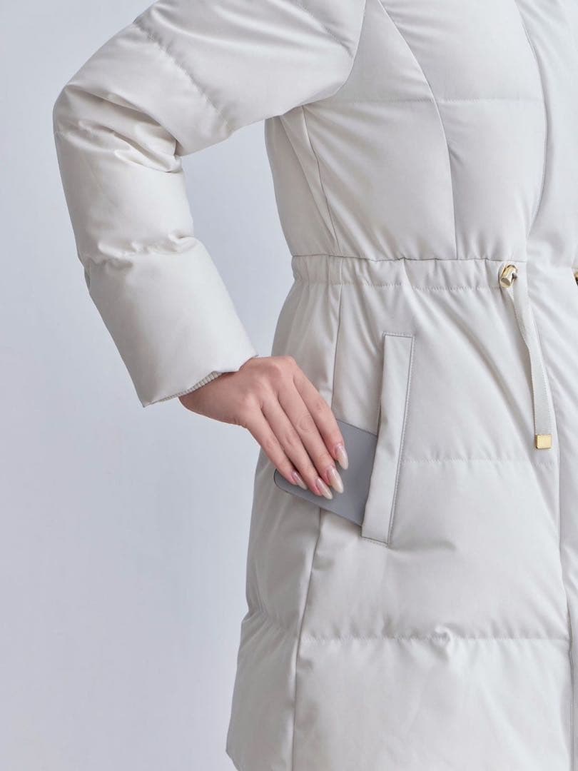 新品・未使用★overE★ストレッチダウンコート★ライトグレー★90