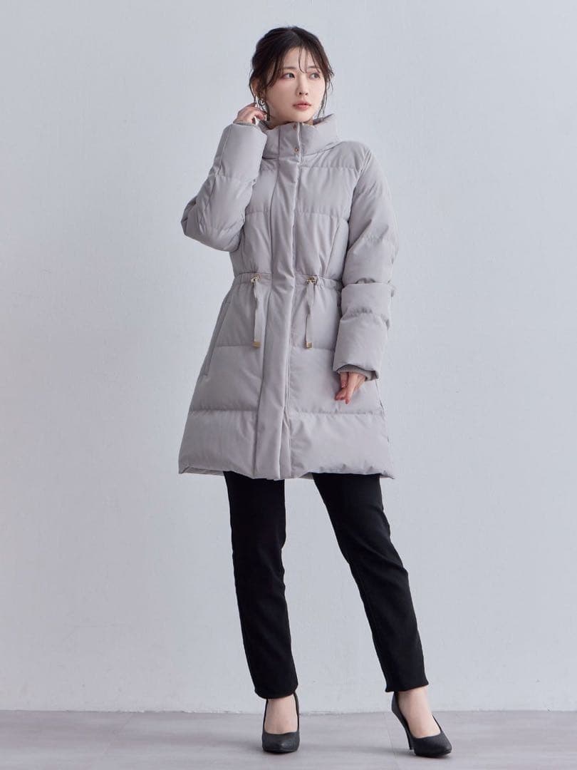 新品・未使用★overE★ストレッチダウンコート★ライトグレー★90