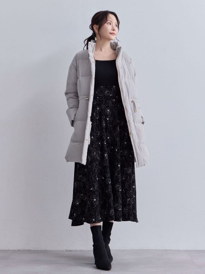 新品・未使用★overE★ストレッチダウンコート★ライトグレー★90