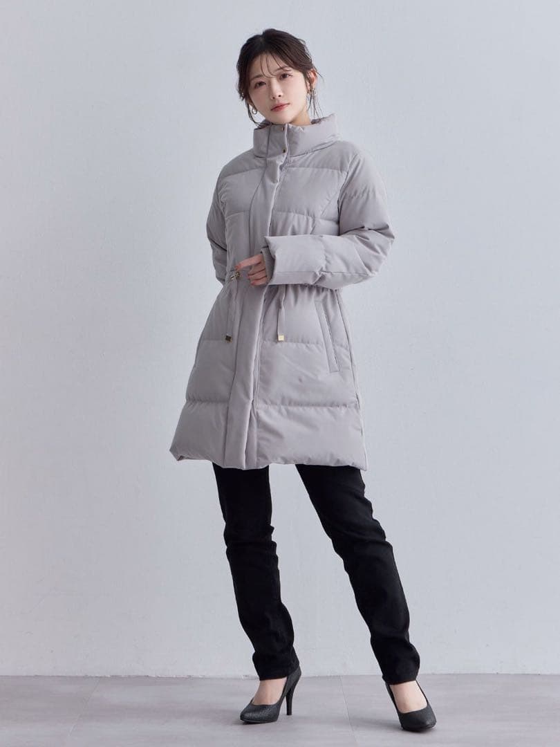 新品・未使用★overE★ストレッチダウンコート★ライトグレー★90