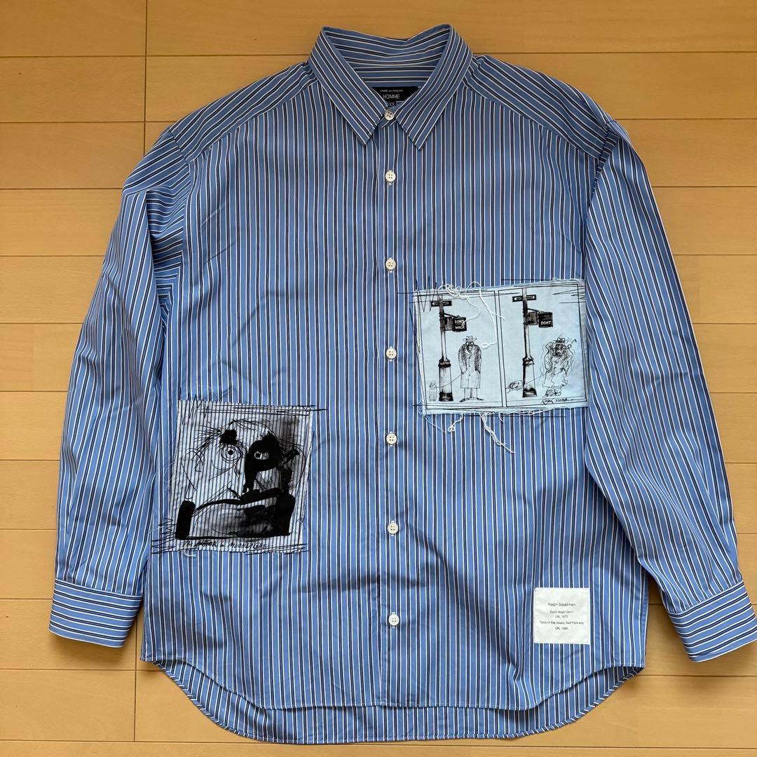 コムデギャルソンオム 綿オックスMIX Ralph Steadman シャツ