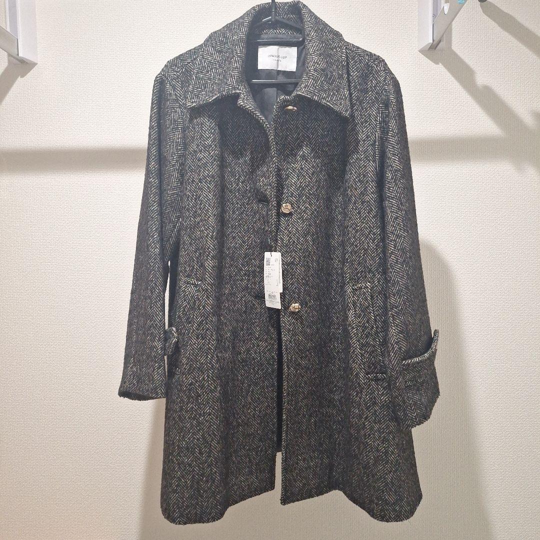 OPAQUE.CLIP　ヘリンボーンステンカラーコート