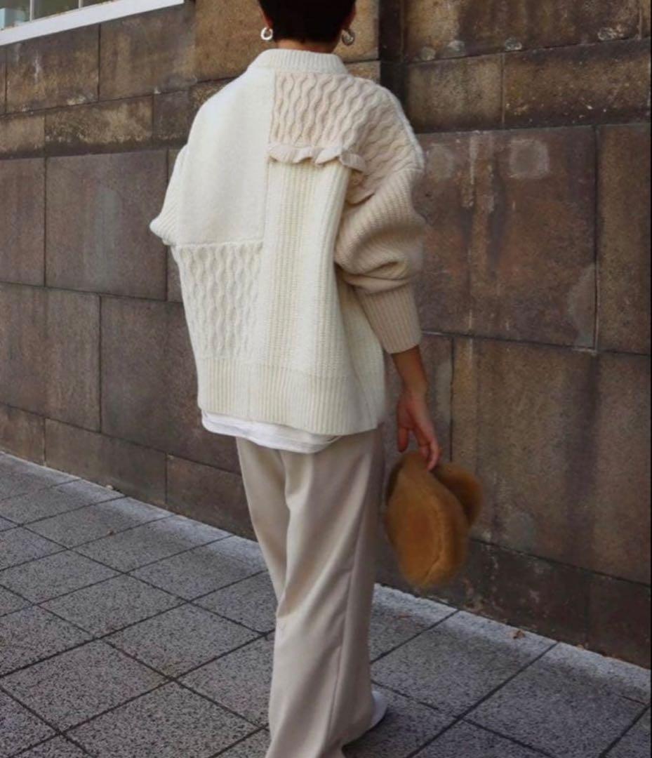 machatt パッチワークフリルニット