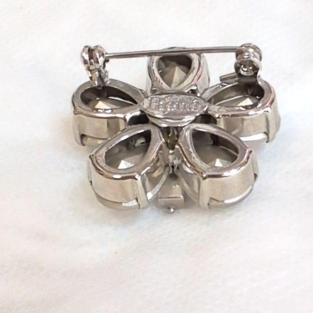 未使用級✨ルネ フラワークリスタルブローチ 桜 スワロフスキー お花モチーフ