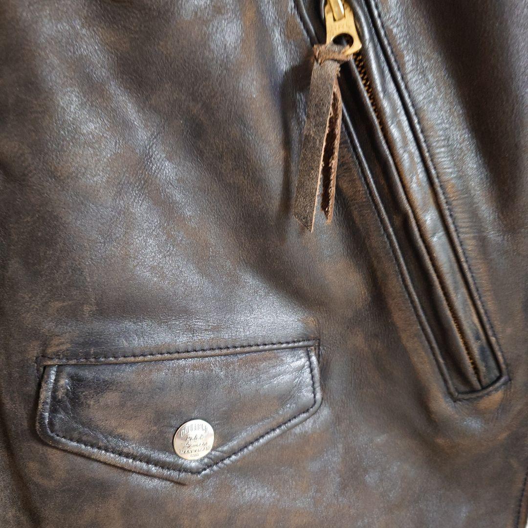 RRL スリム フィット レザー モト ジャケット