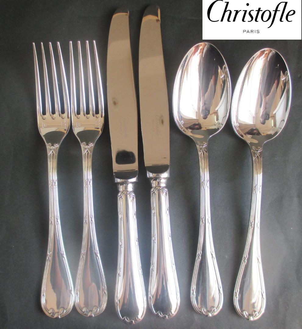 極美品☆仏蘭西高級銀器クリストフルシルバー銀P　カトラリー６本セット　リュバン