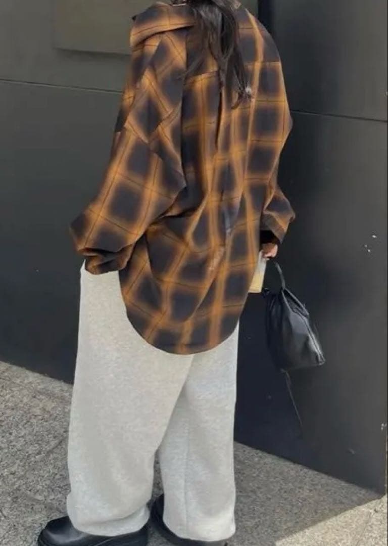 トップス efu FADE CHECK OVER SHIRT