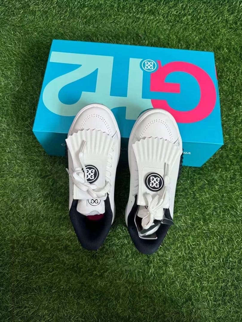 ジーフォアレディース 靴 ホワイト スニーカー ゴルフシューズ