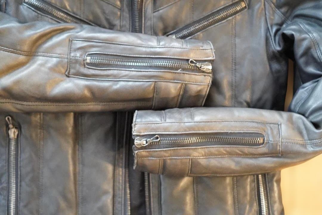 シェラック 羊革 レザー ダウン ジャケット 48 リアルファー L