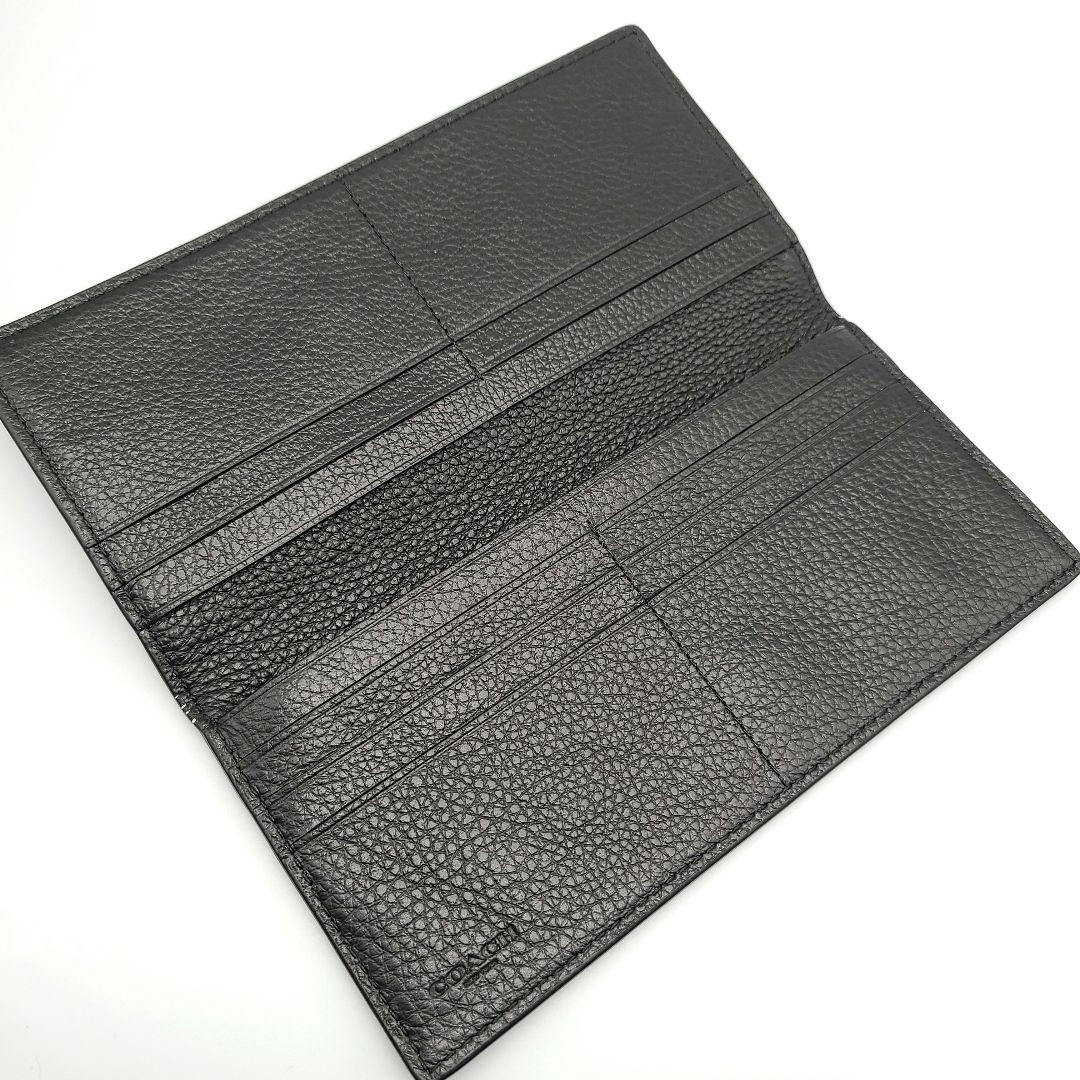 COACH 長財布 新品 ブラック ペブルレザー お札入れ 小銭入れ