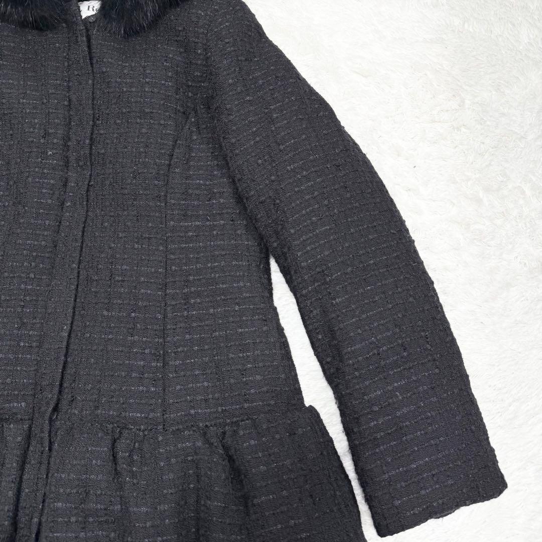 【美品✨】ルネ　ダウン　フォックスファーツイードダウンコート　38