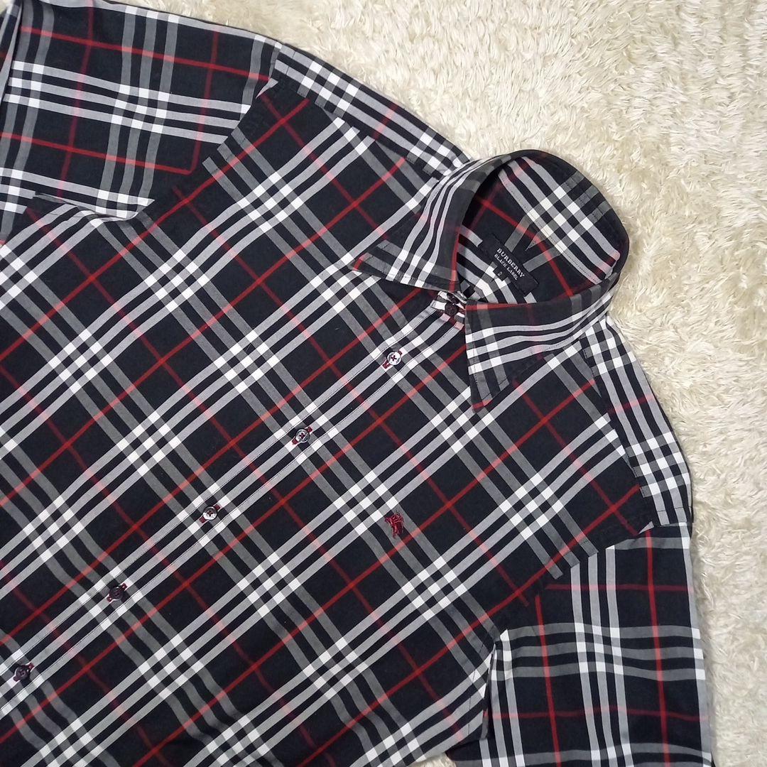 バーバリー　ブラックレーベル　ノバチェック　長袖シャツ　サイズ2(M)