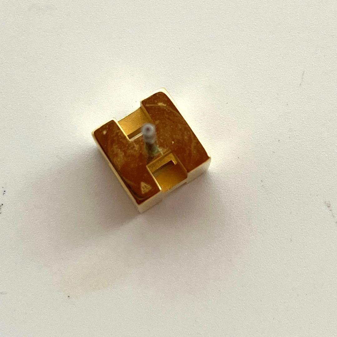 HERMES エルメス カージュドアッシュ Hキューブ ピアス ゴールド