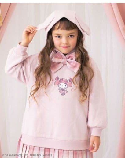 ＊naano＊♪メゾピアノ【おめかしマイメロディ】裾プリーツ パーカワンピ