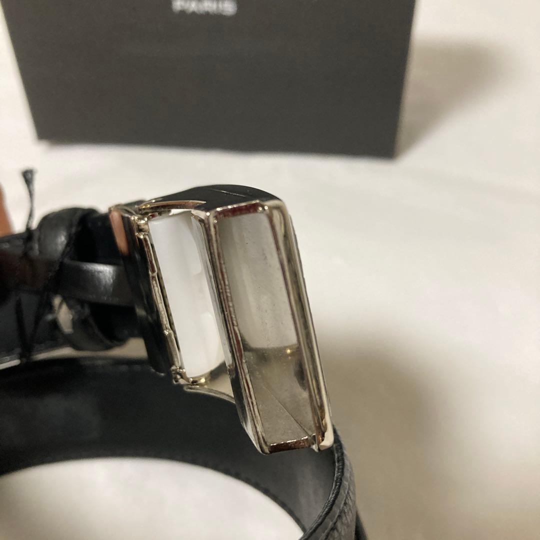 【新品タグ付箱入】バレンシアガ ベルト ★レザー.BBロゴバックル .ブラック