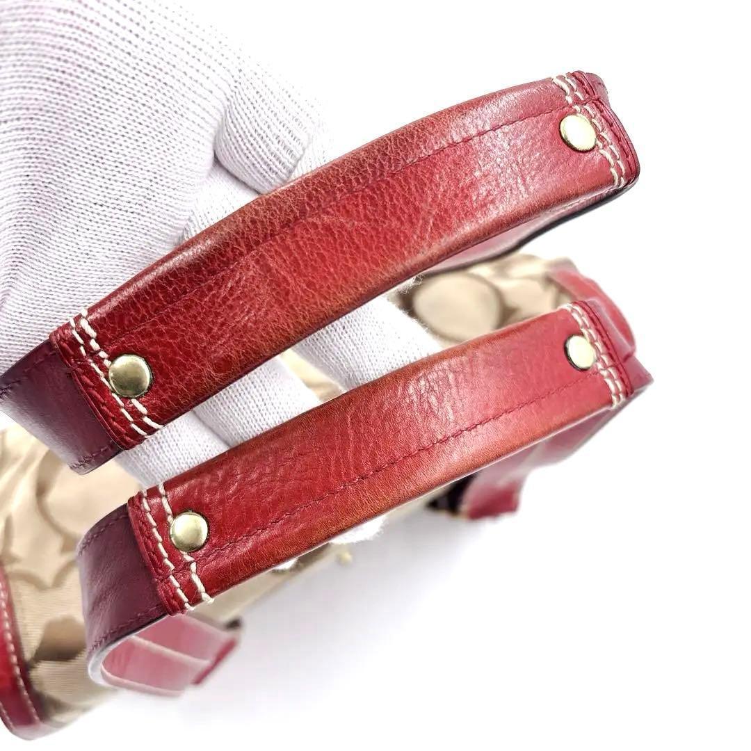 COACH シグネチャー レザーキャンバス ハンドバッグ 00s Y2K