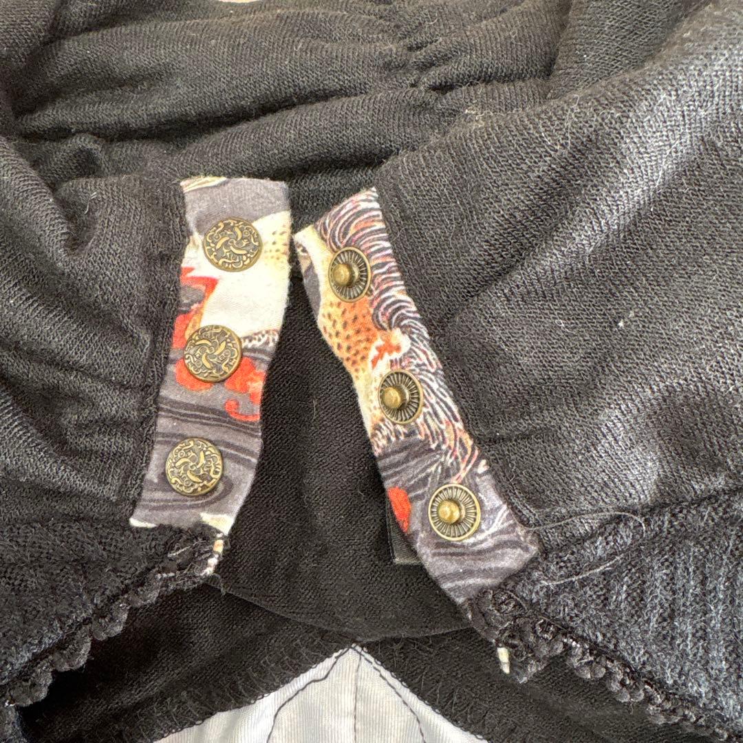 OzzOneste オッズオン オッズオネスト 和柄長袖ひざ丈ワンピース