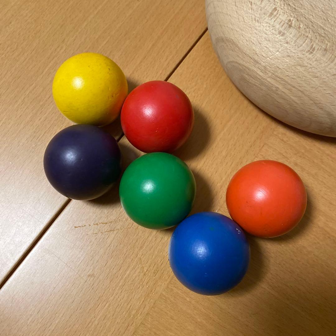 童具館　カラーボール　知育　waku　木製　ボール