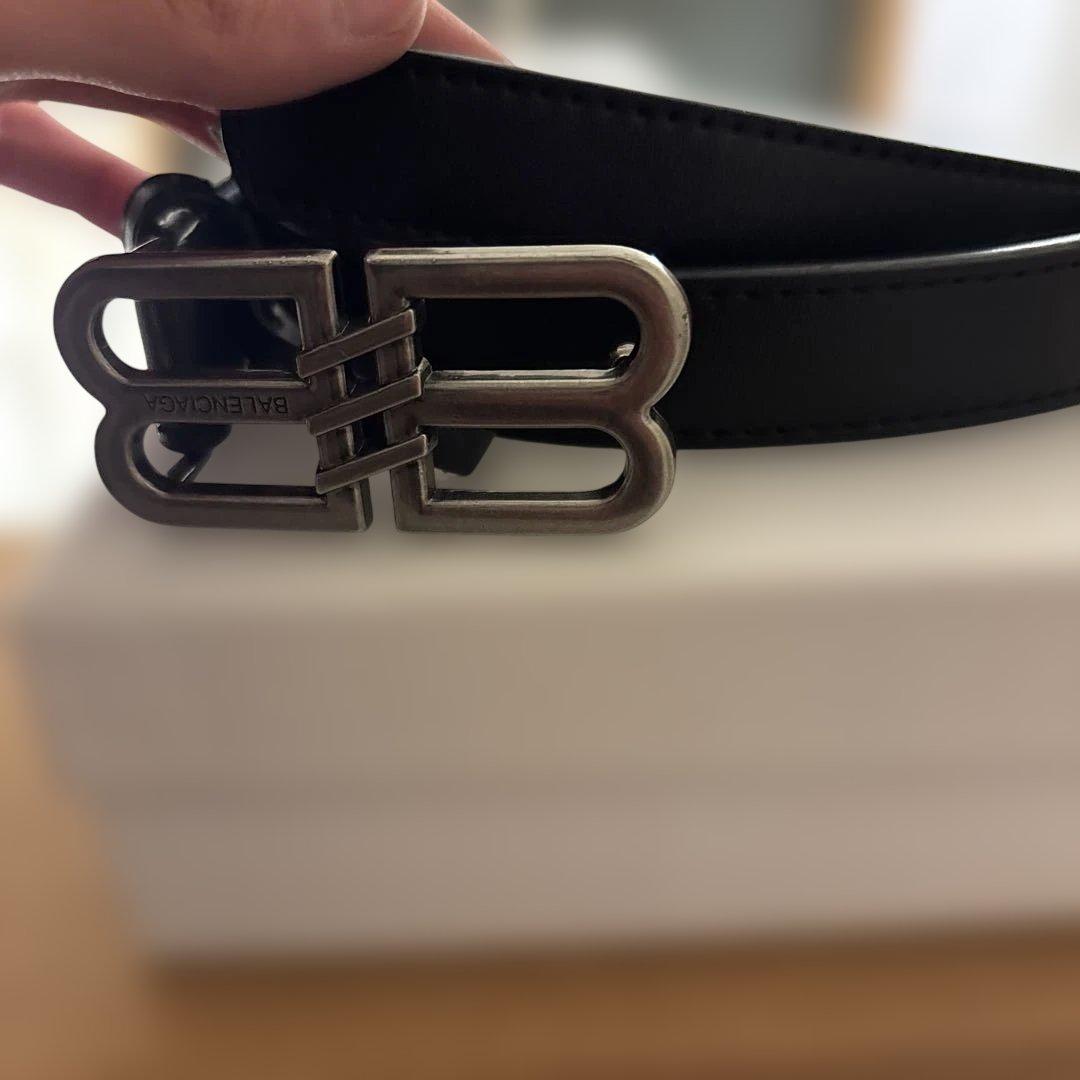 BALENCIAGA ブラック ベルト BBロゴ
